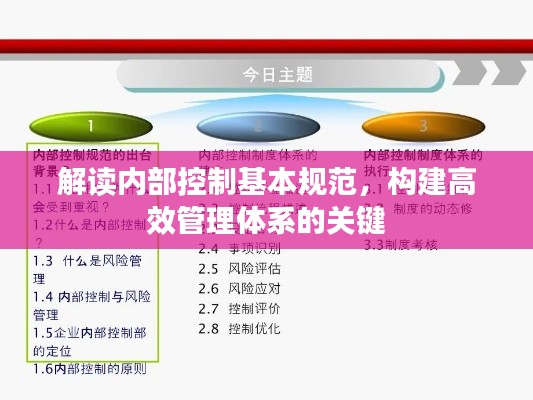 解读内部控制基本规范，构建高效管理体系的关键