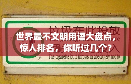 世界最不文明用语大盘点，惊人排名，你听过几个？
