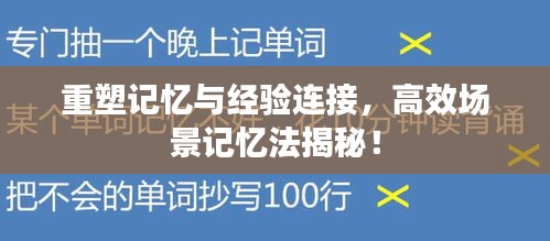 重塑记忆与经验连接，高效场景记忆法揭秘！