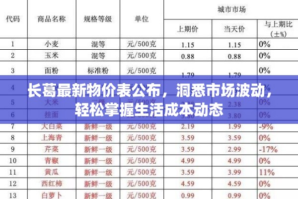 长葛最新物价表公布，洞悉市场波动，轻松掌握生活成本动态