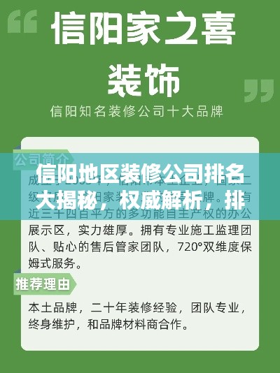 信阳地区装修公司排名大揭秘，权威解析，排名榜单不容错过
