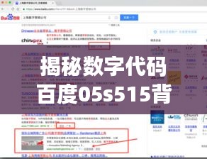 揭秘数字代码百度05s515背后的故事与深层含义